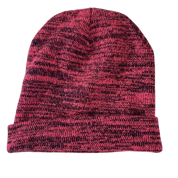 VICTORIA'S SECRET PINK KNIT HAT-1 SIZE FITS MOST PINK AND BLACK REVERSIBLE. - Picture 2 of 5